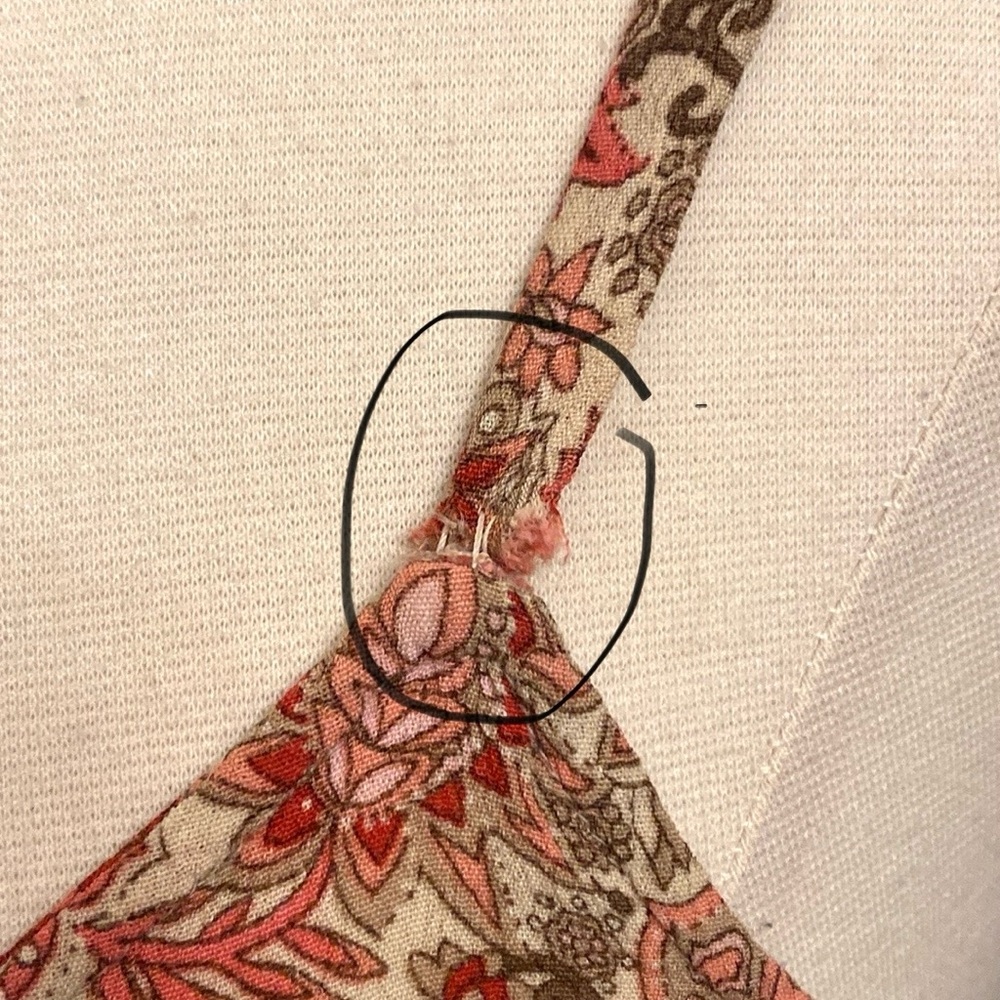 Old Navy Tan Red Paisley Floral Print Sweetheart Neck Sleeveless Maxi Dress SZ 8 - Picture 11 of 12